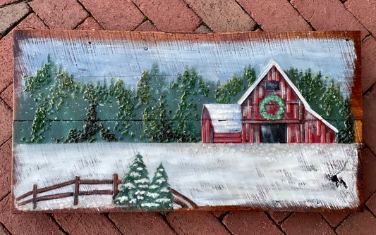 Barn Wood Farm Scene