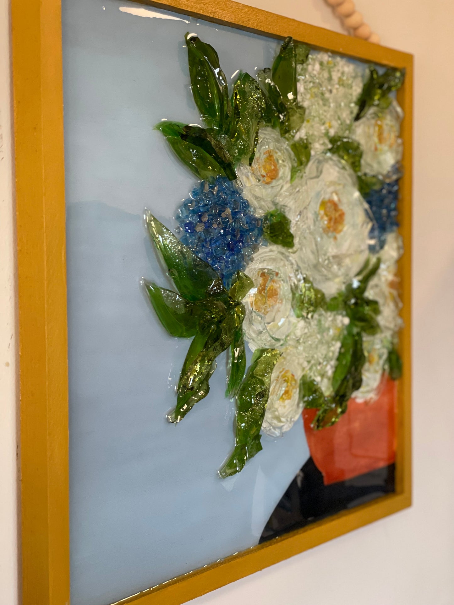 Creamy White and Blue Floral Arrangement