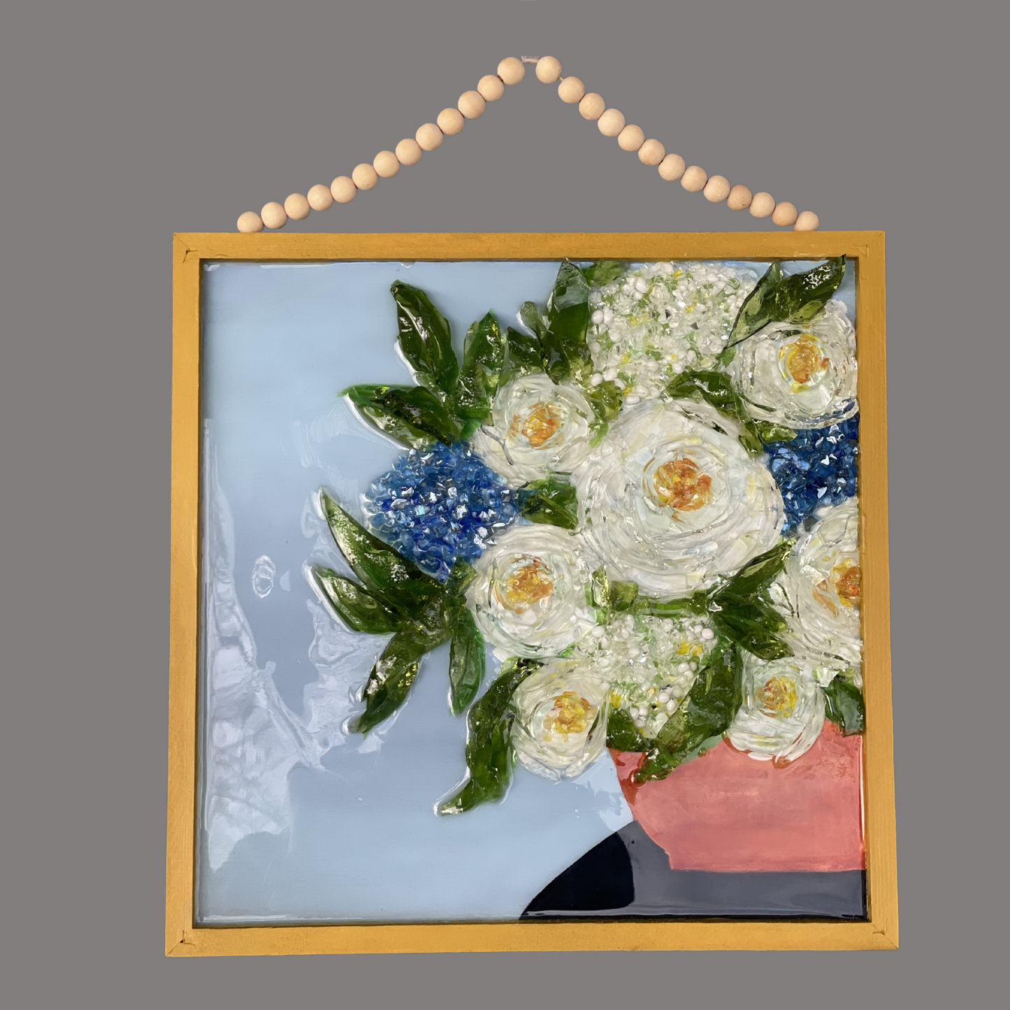 Creamy White and Blue Floral Arrangement